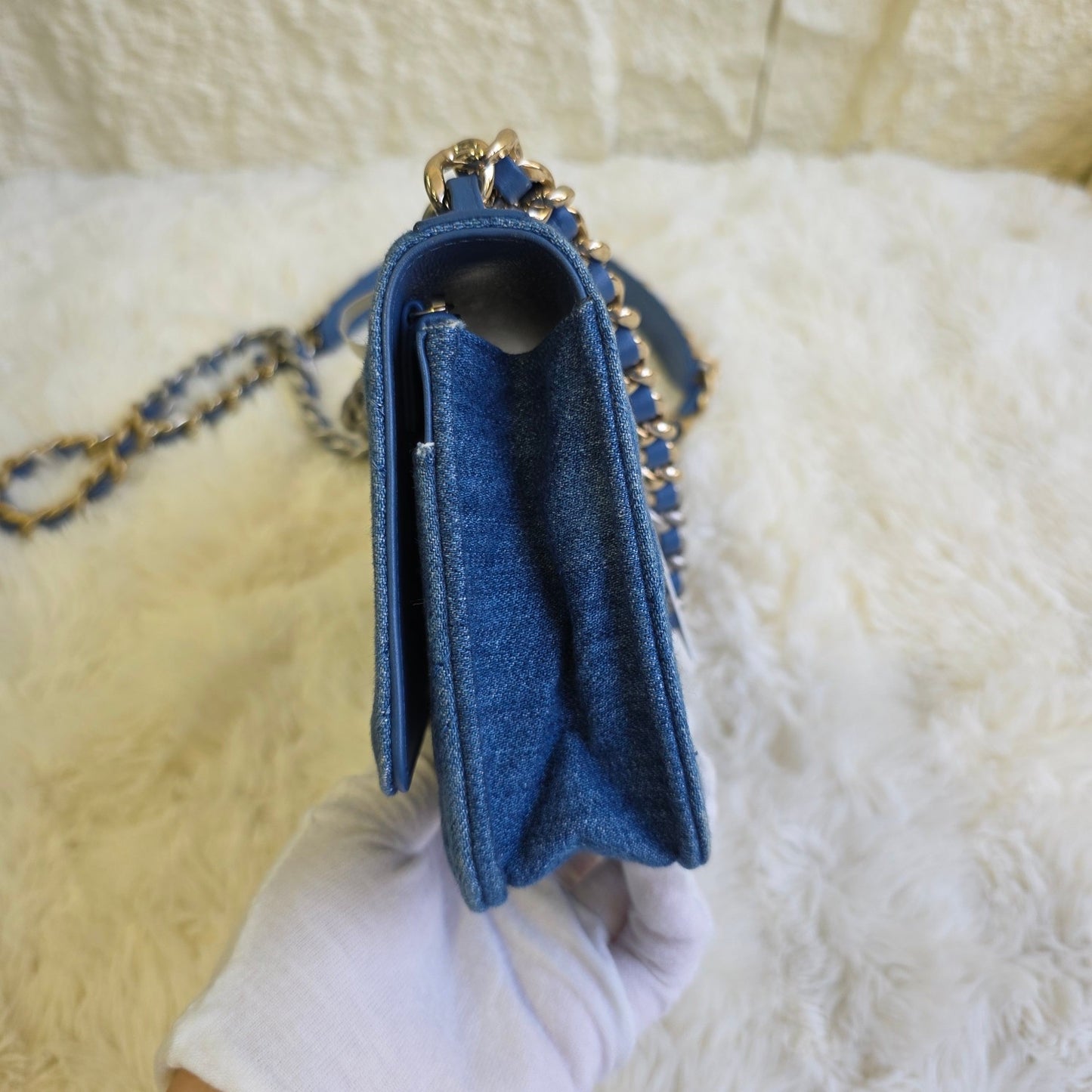 Chanel Denim 19 Chain Wallet Bag (Pre-Owned)