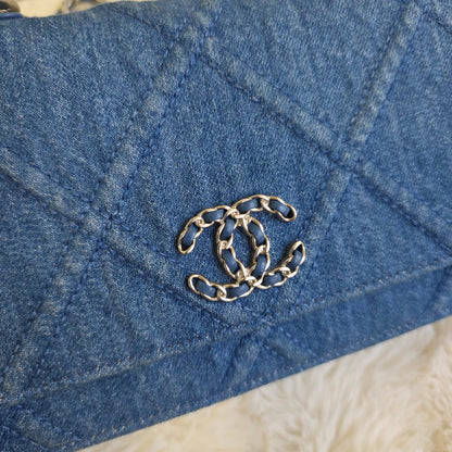 Chanel Denim 19 Chain Wallet Bag (Pre-Owned)