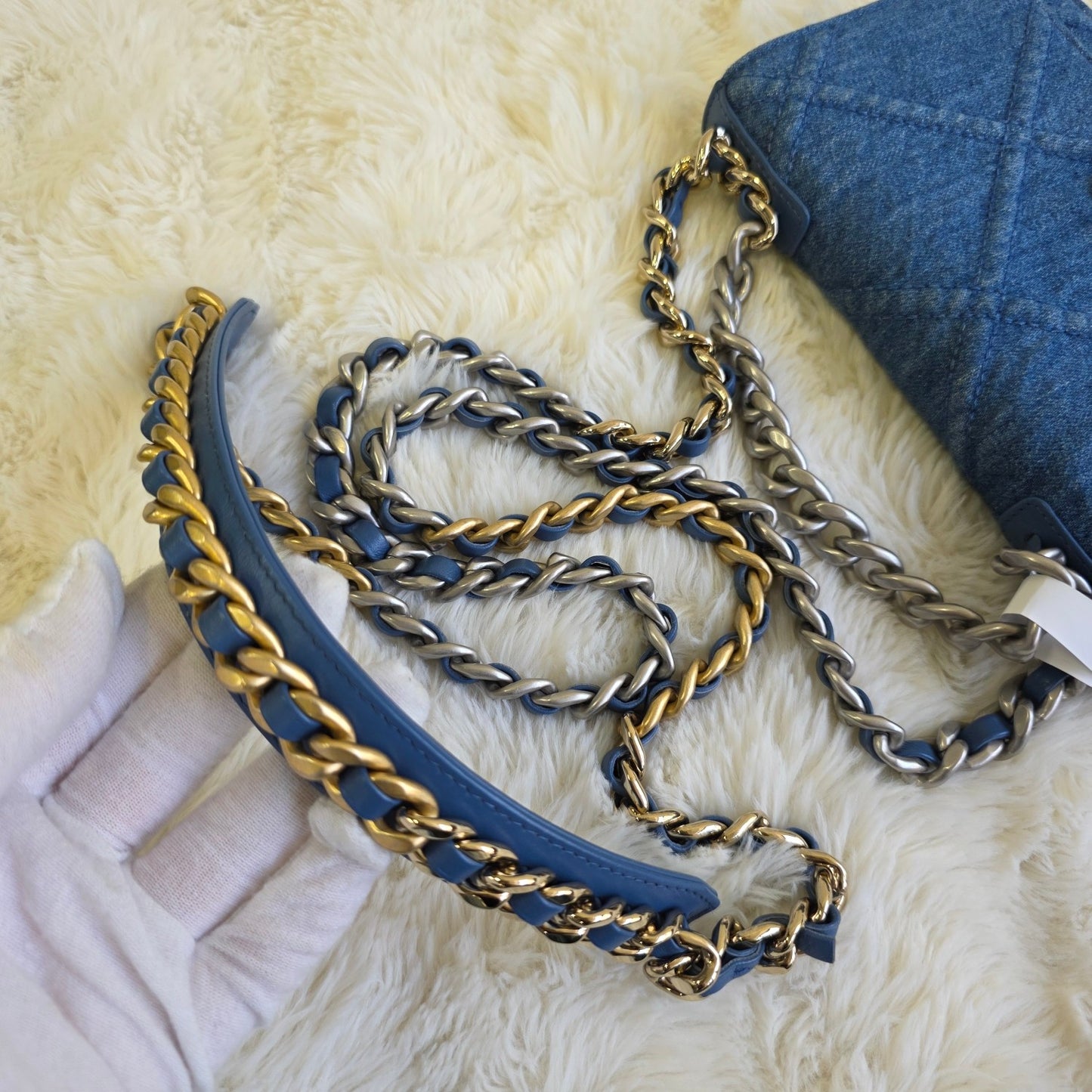 Chanel Denim 19 Chain Wallet Bag (Pre-Owned)