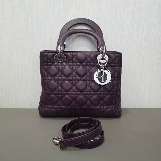 Dior Lady Dior Cannage Leather Handbag (Pre-Owned)