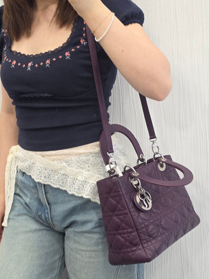 Dior Lady Dior Cannage Leather Handbag (Pre-Owned)