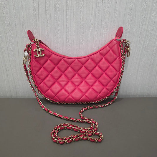 Chanel Quilted Leather Half Moon Shoulder Bag (Pre-Owned)