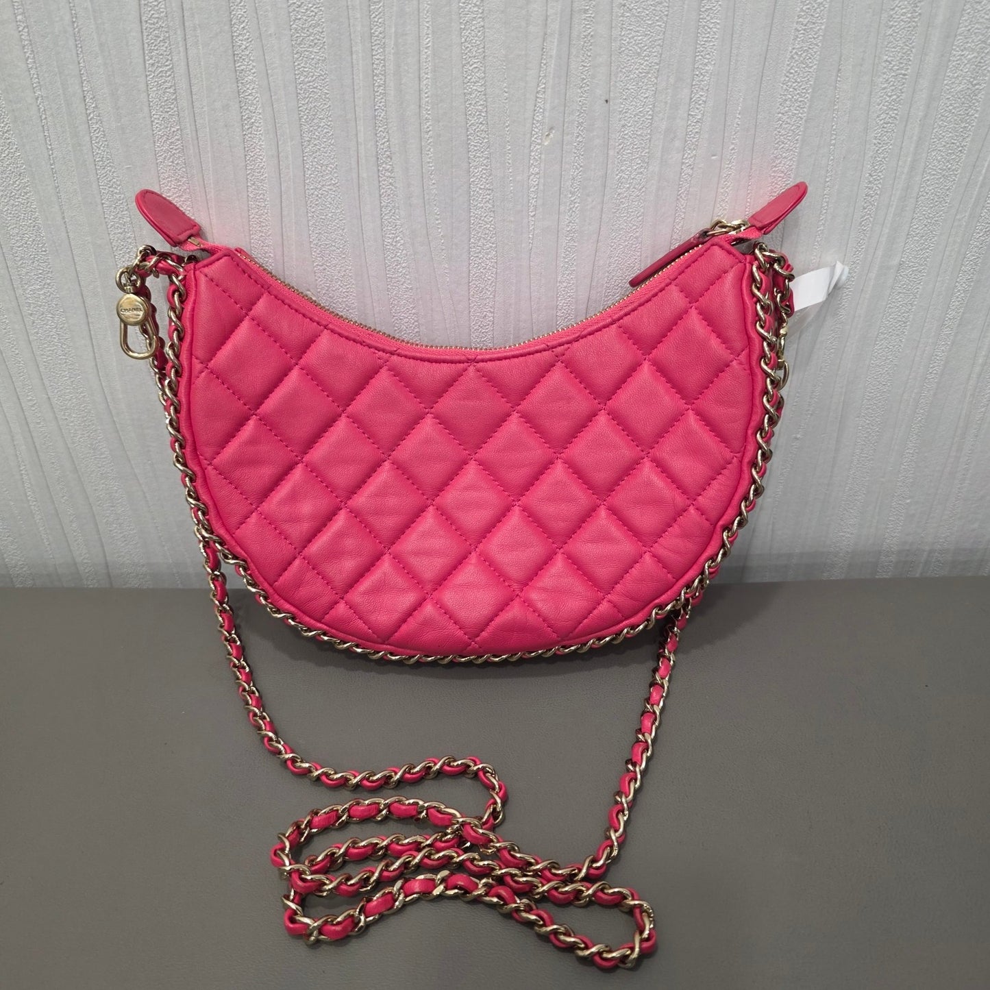 Chanel Quilted Leather Half Moon Shoulder Bag (Pre-Owned)