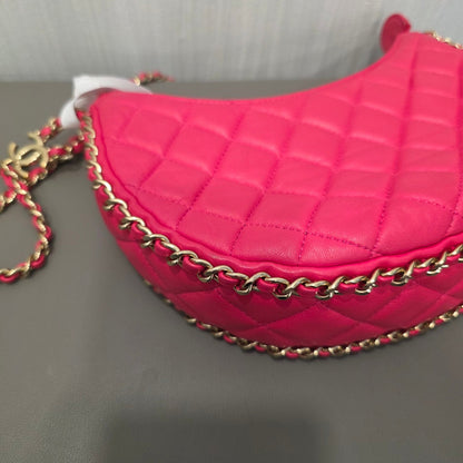 Chanel Quilted Leather Half Moon Shoulder Bag (Pre-Owned)