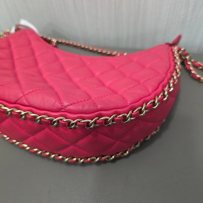 Chanel Quilted Leather Half Moon Shoulder Bag (Pre-Owned)