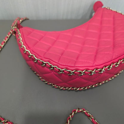 Chanel Quilted Leather Half Moon Shoulder Bag (Pre-Owned)