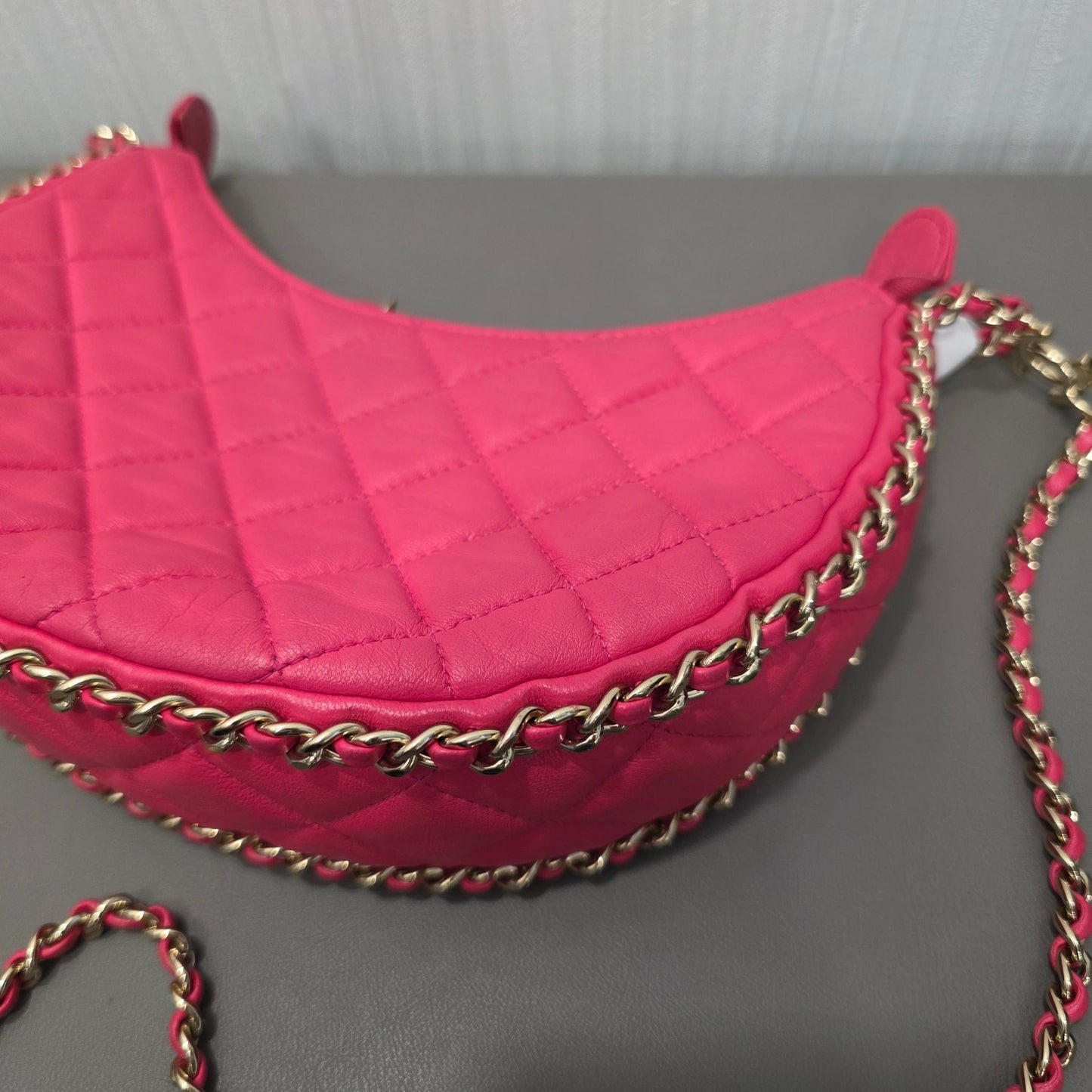 Chanel Quilted Leather Half Moon Shoulder Bag (Pre-Owned)