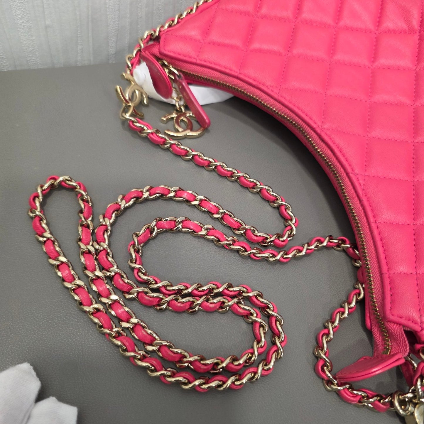 Chanel Quilted Leather Half Moon Shoulder Bag (Pre-Owned)