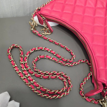 Chanel Quilted Leather Half Moon Shoulder Bag (Pre-Owned)