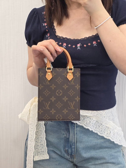 Louis Vuitton Monogram Canvas Sac Plat BB Bag (Pre-Owned)
