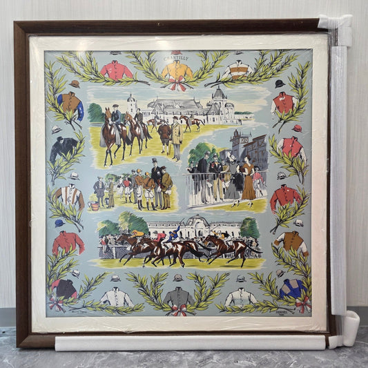 Hermès Chantilly Horse Racing Framed Painting (Pre-Owned)