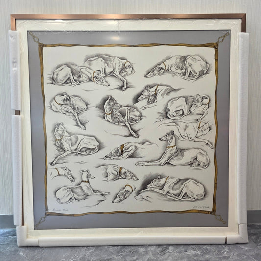 Hermès Greyhound Framed Painting (Pre-Owned)