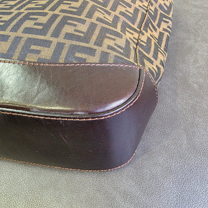 FENDI Zucca Monogram Tote Bag Brown [Pre-Owned]