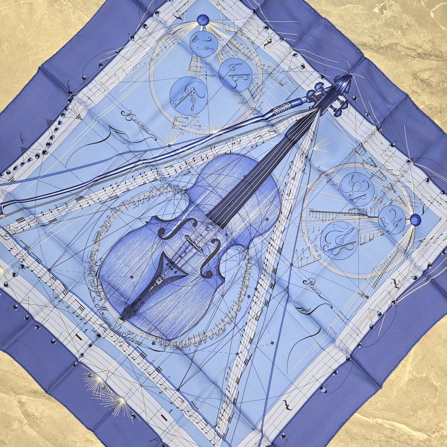 エルメス 90 スカーフ 「La Musique des Spheres」【中古】