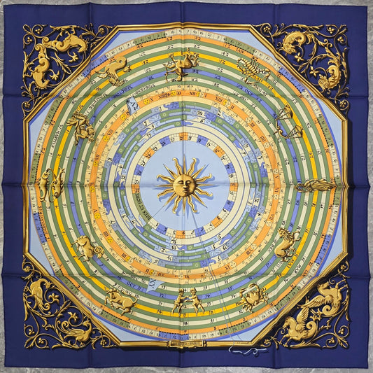 HERMES Silk Scarf DIES ET HORE (Pre-owned)