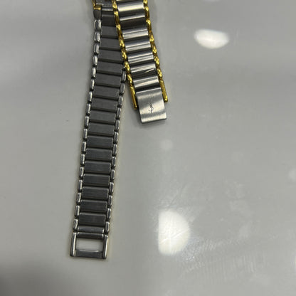[Pre-Owned] Yves Saint Laurent Gold Bezel Silver Strap Watch  16602