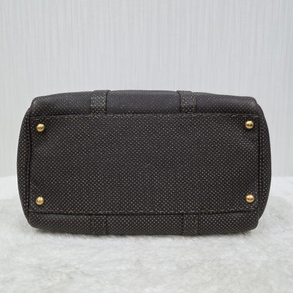 FENDI Selleria Leather Boston Handbag in Dark Brown [Pre-Owned]