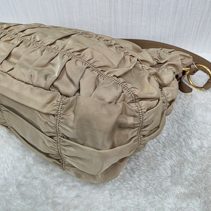 PRADA Gathered 2-Way Leather Handbag [Pre-Owned]