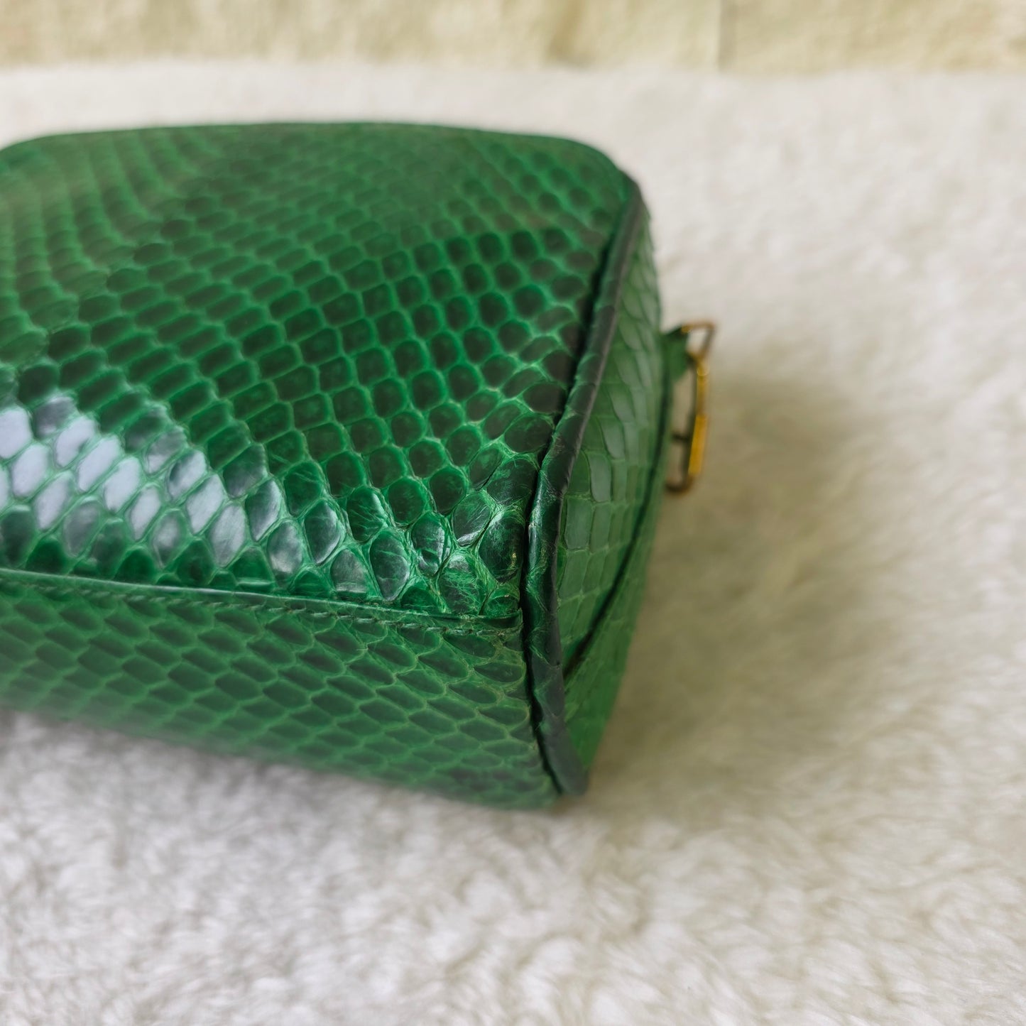 Gucci Old Gucci Python 单肩包 绿色麂皮 GP 盒子 [二手] 