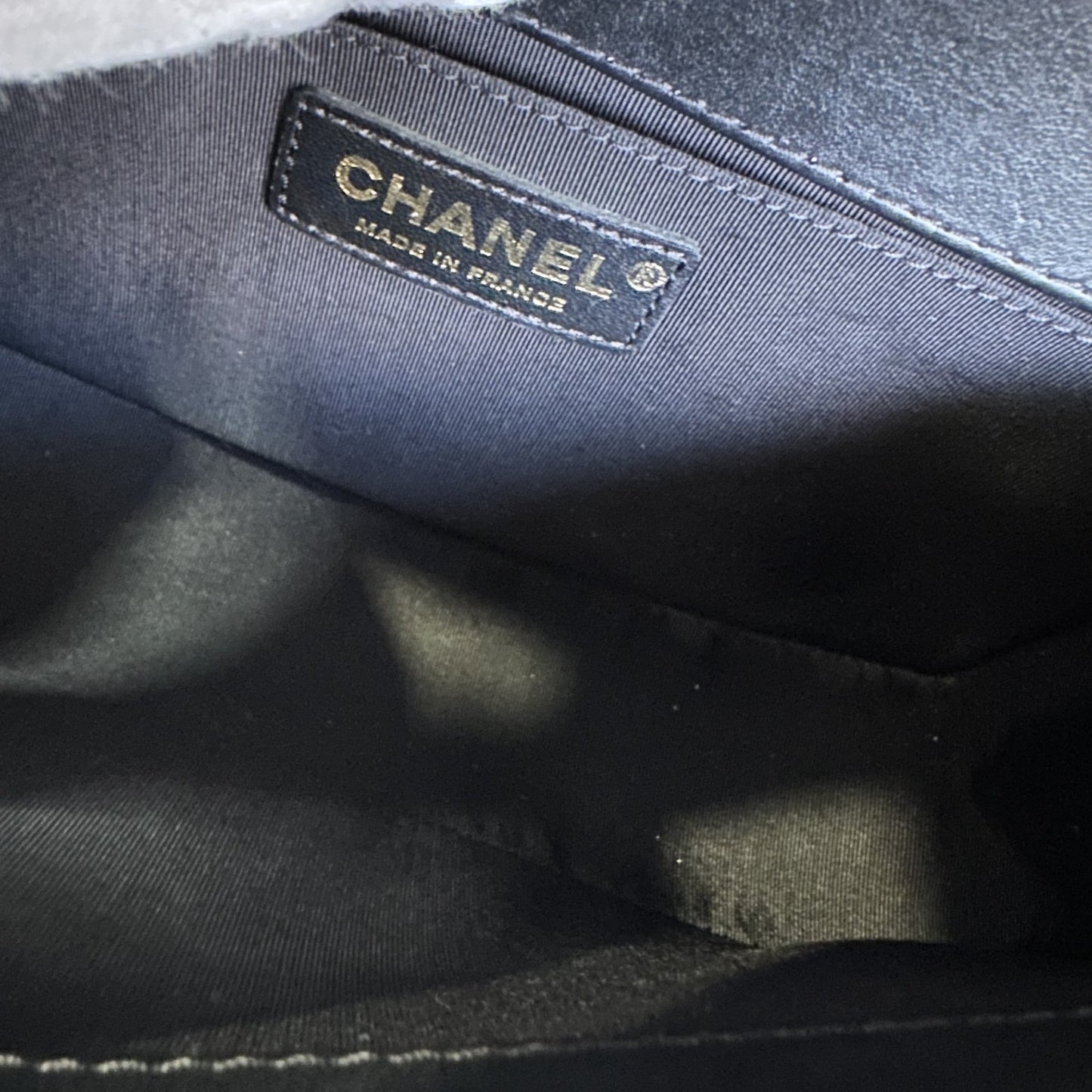CHANEL Boy Chanel 25 Handbag Lambskin Black [Pre-Owned]