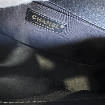 CHANEL Boy Chanel 25 Handbag Lambskin Black [Pre-Owned]