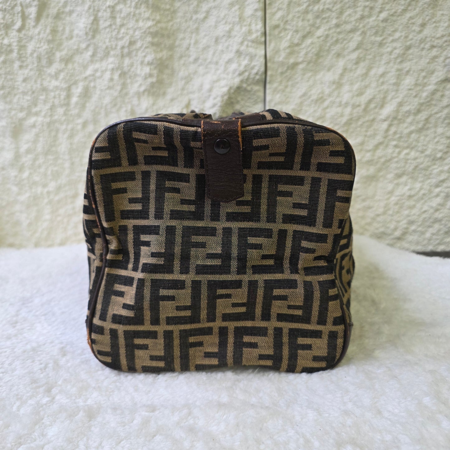 フェンディ ズッカ柄 ミニボストンバッグ キャンバス×レザー【中古】