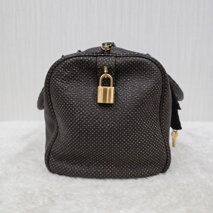 FENDI Selleria Leather Boston Handbag in Dark Brown [Pre-Owned]