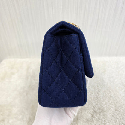 香奈儿绗缝双盖链条肩背包帆布款 [二手] 