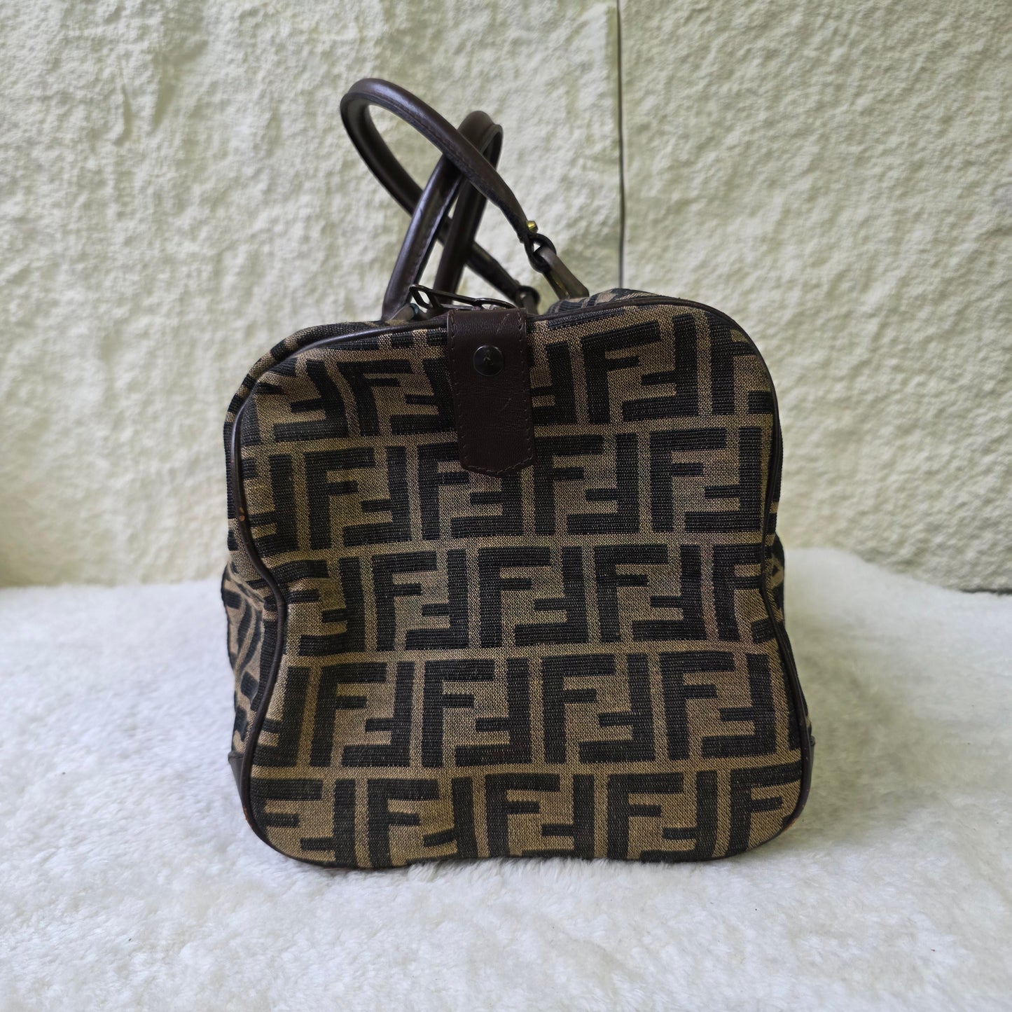 フェンディ ズッカ柄 ミニボストンバッグ キャンバス×レザー【中古】