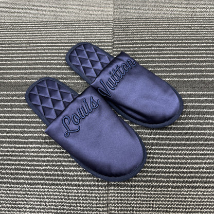 LOUIS VUITTON LV スイートライン サテン スリッパ ネイビー サイズ36～37【中古】 