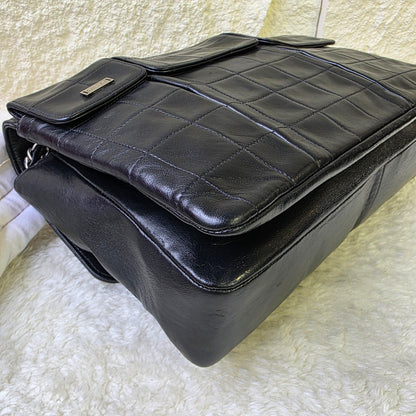 Chanel 2.55 Black Lambskin Chain Shoulder Bag[Pre-Owned]