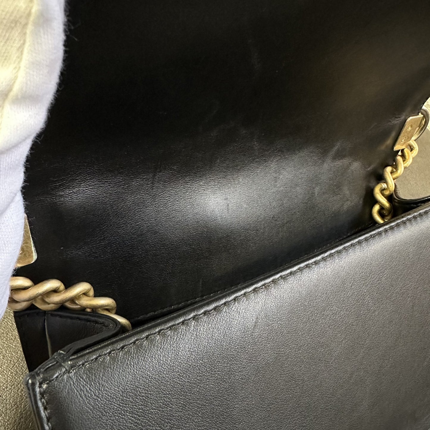 CHANEL Boy Chanel 25 Handbag Lambskin Black [Pre-Owned]