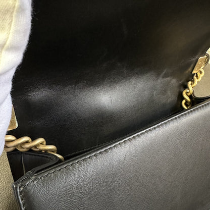 CHANEL Boy Chanel 25 Handbag Lambskin Black [Pre-Owned]