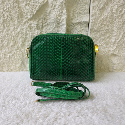 Gucci Old Gucci Python 单肩包 绿色麂皮 GP 盒子 [二手] 