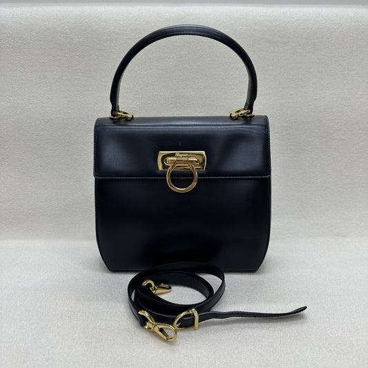 Salvatore Ferragamo Gancini Shoulder Bag Gold Hardware [Pre-Owned]