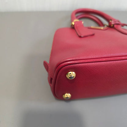 PRADA Mini Saffiano Leather 2WAY Shoulder Bag Pink [Pre-Owned]