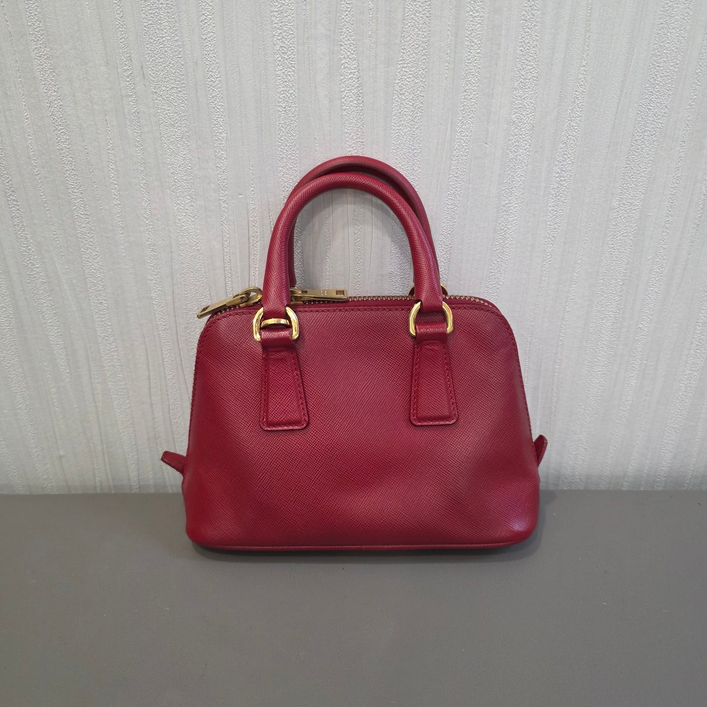 PRADA Mini Saffiano Leather 2WAY Shoulder Bag Pink [Pre-Owned]