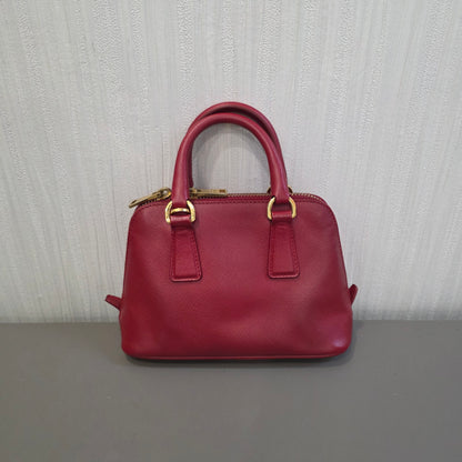 PRADA Mini Saffiano Leather 2WAY Shoulder Bag Pink [Pre-Owned]