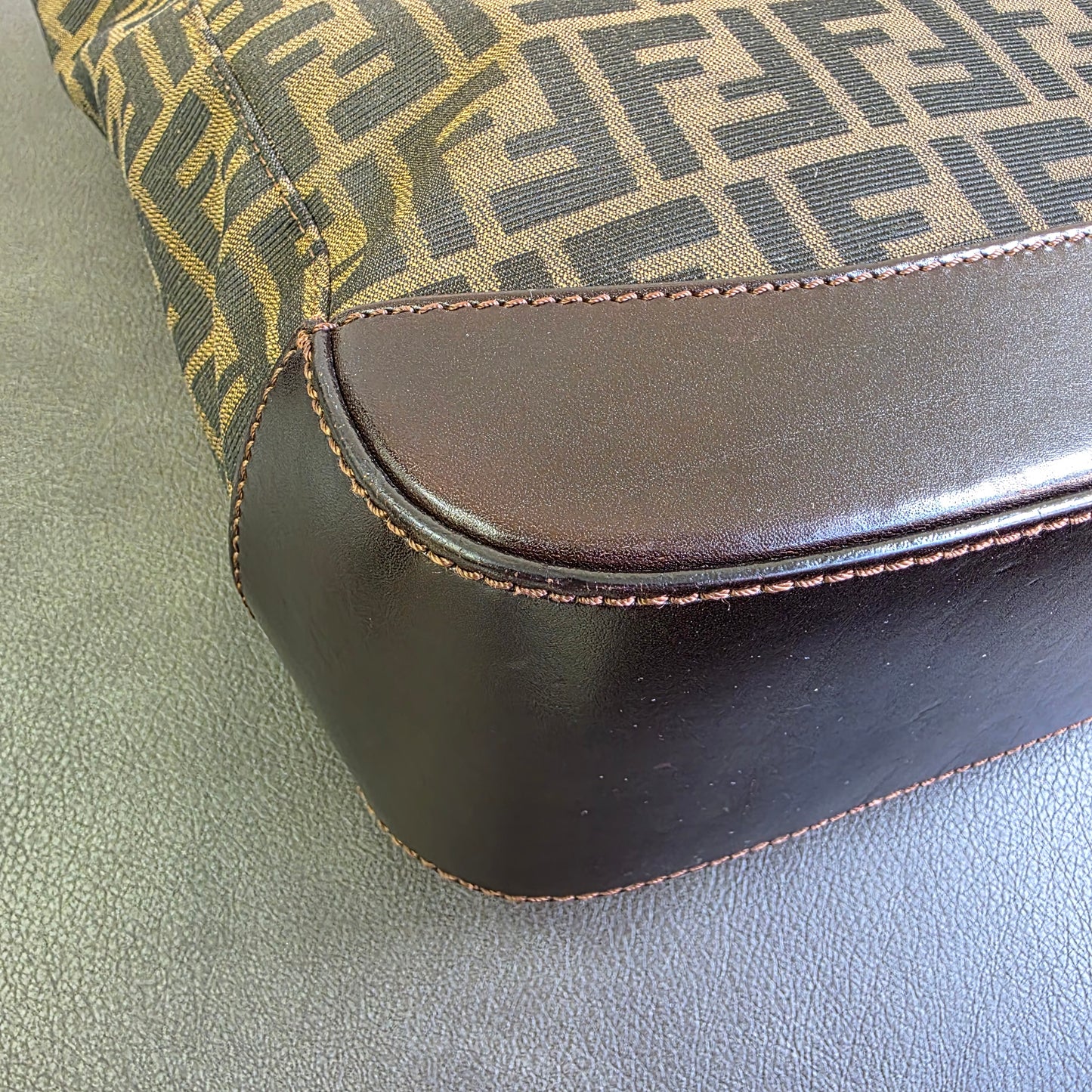 FENDI Zucca Monogram Tote Bag Brown [Pre-Owned]