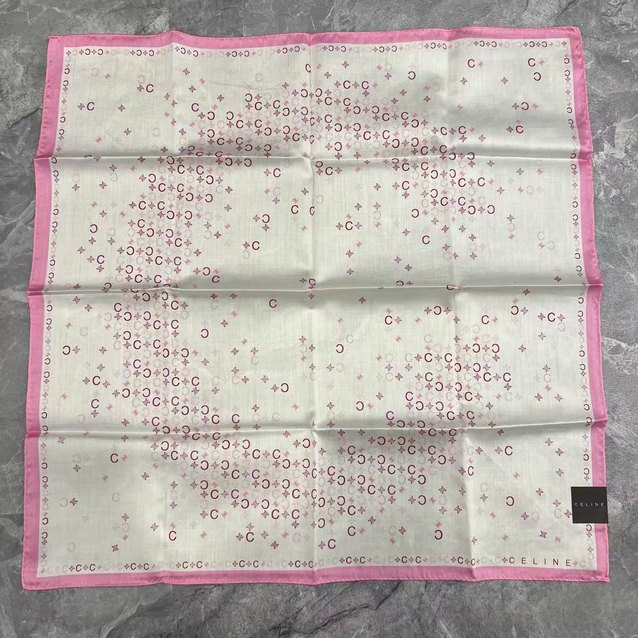 CELINE Cotton Handkerchief Pink [Pre-Owned]