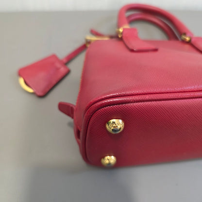 PRADA Mini Saffiano Leather 2WAY Shoulder Bag Pink [Pre-Owned]