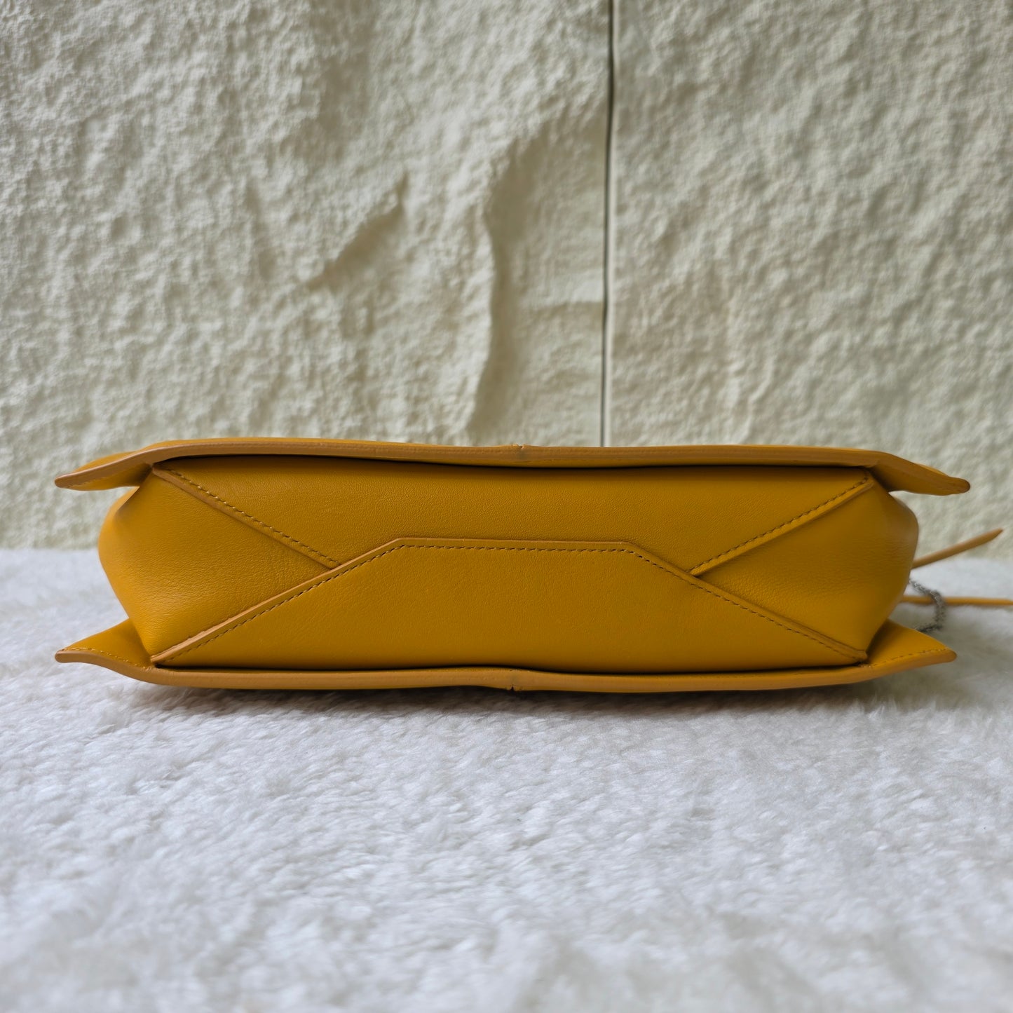 CELINE Trifold Chain Handbag in Yellow Leather [Pre-Owned]