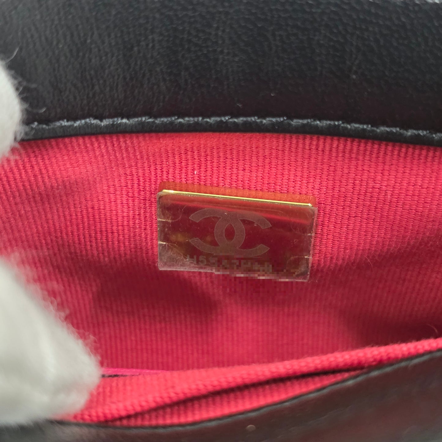 CHANEL チェーンショルダーミニバッグ ファー×ブラック【中古】 
