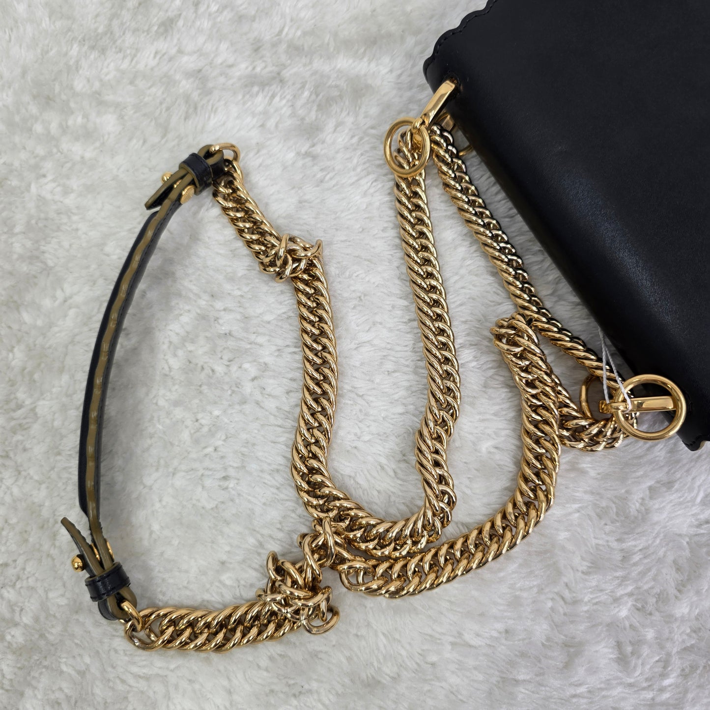 FENDI Mini 2-Way Canai Leather Chain Shoulder Handbag [Pre-Owned]
