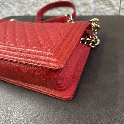 CHANEL Boy Chanel Chain Shoulder Bag Red [Pre-Owned]