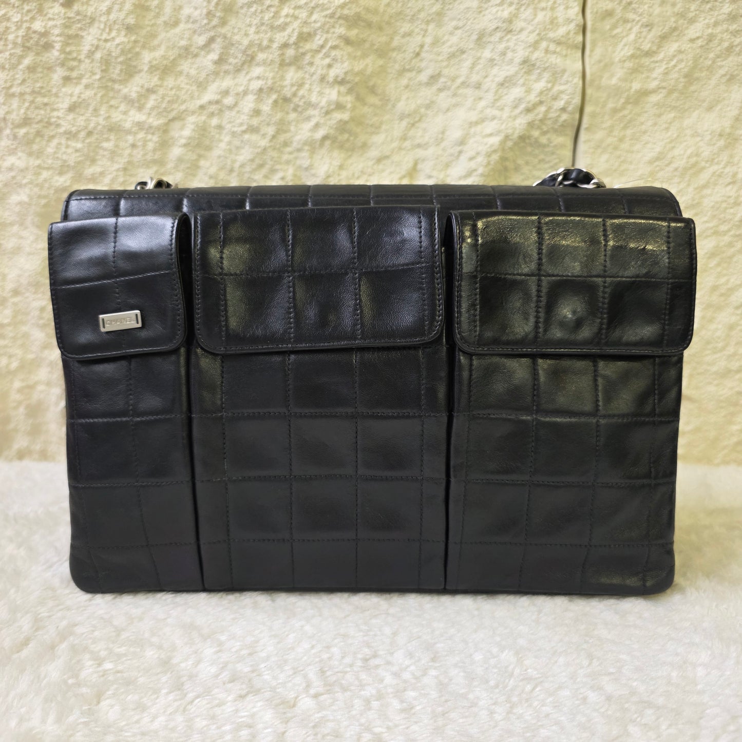 Chanel 2.55 Black Lambskin Chain Shoulder Bag[Pre-Owned]