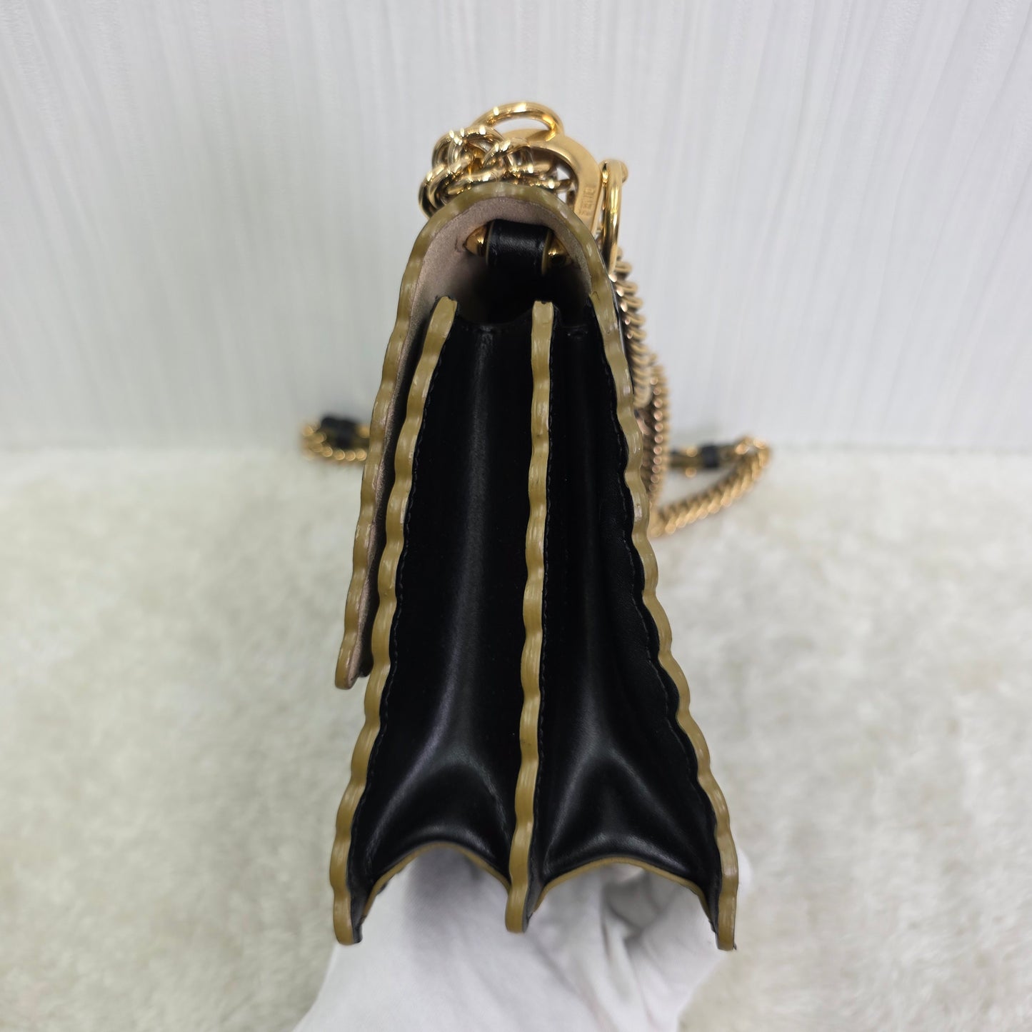 FENDI Mini 2-Way Canai Leather Chain Shoulder Handbag [Pre-Owned]