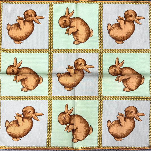 Hermès “Duck & Rabbit Illusion” Petit Carré Silk Scarf [Pre-Owned]