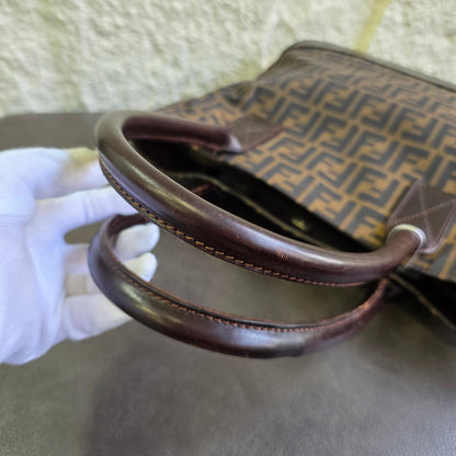 FENDI Zucca Monogram Tote Bag Brown [Pre-Owned]
