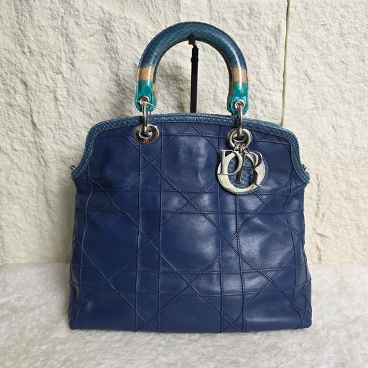 Christian Dior Granville Lady Dior Cannage Handbag [Pre-Owned]